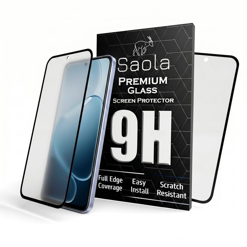 Image of Saola HD Matte Tempered Glass With 18H Hardness For Oppo K14x 5G (PACK OF 1) with Hassle-less Installation Kit. Full screen Coverage. 6.75 inch