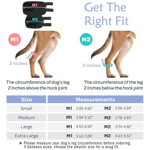 Image of 1 Pair Dog Leg Braces for Back Legs, Adjustable Hock Support Wrap for ACL Tear, Arthritis & Joint Pain Relief, Breathable Hind Leg Brace for Large & Senior Dogs (XL)