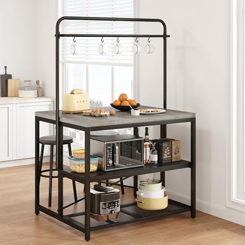 Jocoevol Kitchen Island with Storage, Bakers Rack, Island Table, 42*27.5*71,