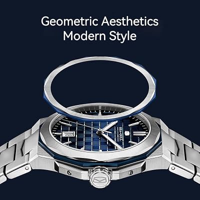 SEA-GULL Mens Mechanical Watch, Special Edition Automatic Watches, Mat Pattern Design Dial Distinctive Wristwatch, Seagull ST18, 1140A