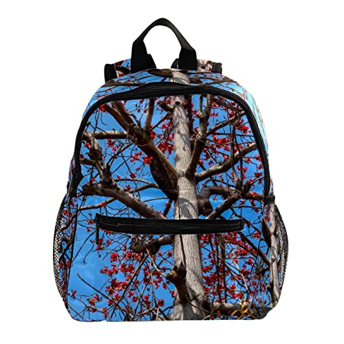 Sac à dos pour garçons enfants bleu avec bandoulière et motif floral