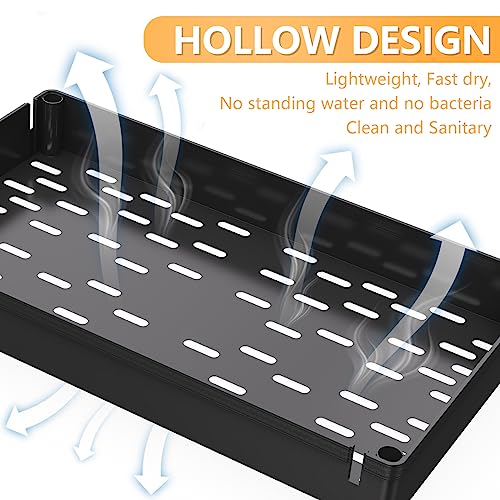 Johamoo Under Sink Organizer 2 Pack, 2 Tier Bathroom Cabinet Organizer With Hooks And Hanging Cup, Under Cabinet Organizer With Hollow Design, Under Sink Organizers And Storage For Kitchen, Black #TOP4
