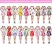 Ecore Fun 39 Pcs Doll Clothes and Accessories 3 Fashion Dresses 10 Slip Dresses 3 Tops 3 Pants 10 Necklaces 10 Shoes Fashion Casual Outfits Perfect for 11.5 inch Dolls