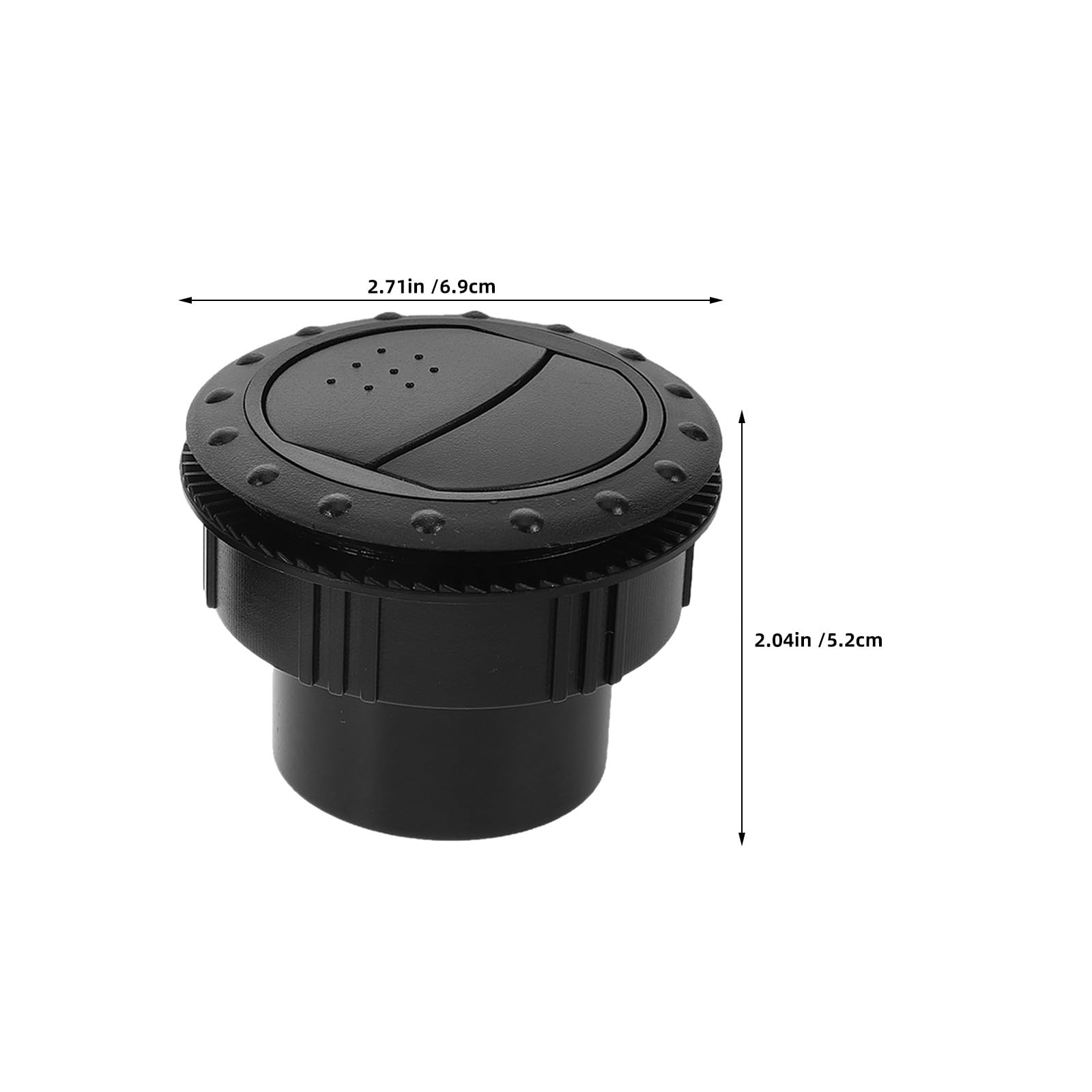 8 Piezas Rejilla de Ventilación Redonda Circulación y Distribución Uniforme de Aire Material ABS Negro para Aire Acondicionado de Autocaravana