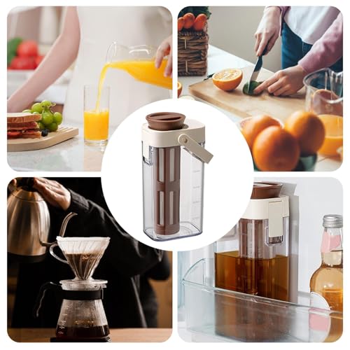 Eced Tea Pitcher – Dispenser per tè trasparente da 1000 ml | Brocca a prova di perdite per tè freddo, caffè freddo, bevande, contenitore per liquidi, per esigenze all'aperto, picnic e bevande - immagine 6