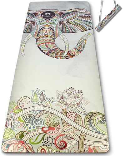 Yogamatte aus Naturkautschuk I Hot Yoga Mikrofaser Matte I Bikram...