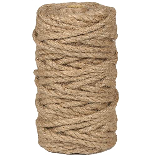 Image of PerkHomy Jute Twine String 6mm Natural Thin Ribbon for Craft Gardening Art Wedding Decoration Packing Material (80FT * 6mm)
