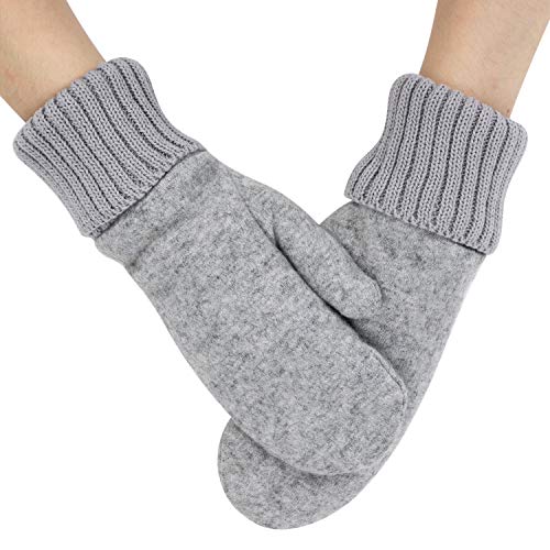 Manopla de Invierno para Mujer, cálidos, Guantes térmicos de Ante y Punto Bonitos y Sencillos, Color Puro, Guantes para Coche, esquí, Moto, Bicicleta Cover