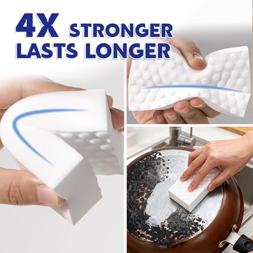 Image of Magic Sponge Eraser, 30 Pack 4X Density Melamine Sponge | GRS Certified, Extra Durable & Long Lasting Cleaning Sponge, Stovetop Cooktop Cleaner Sponge for Kitchen Glass Marble