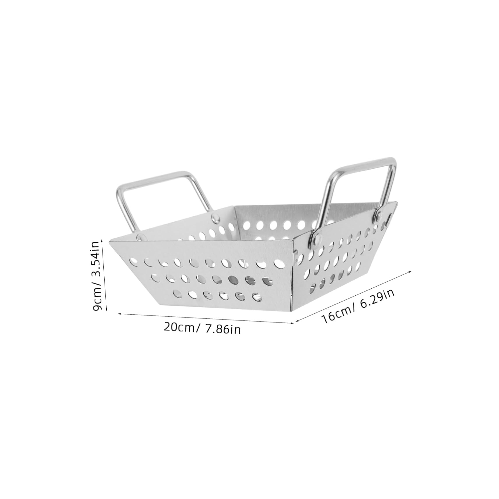 Cabilock Multi-purpose Bbq Basket Outdoor Grill Basket for Vegetables Easy to Use and Clean Stainless Steel