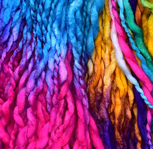 Image of Knitting Yarn Thick Chunky Wool, Sumo Rainbow 200 GMS Best Used with Knitting Needles-TK Art-HAG