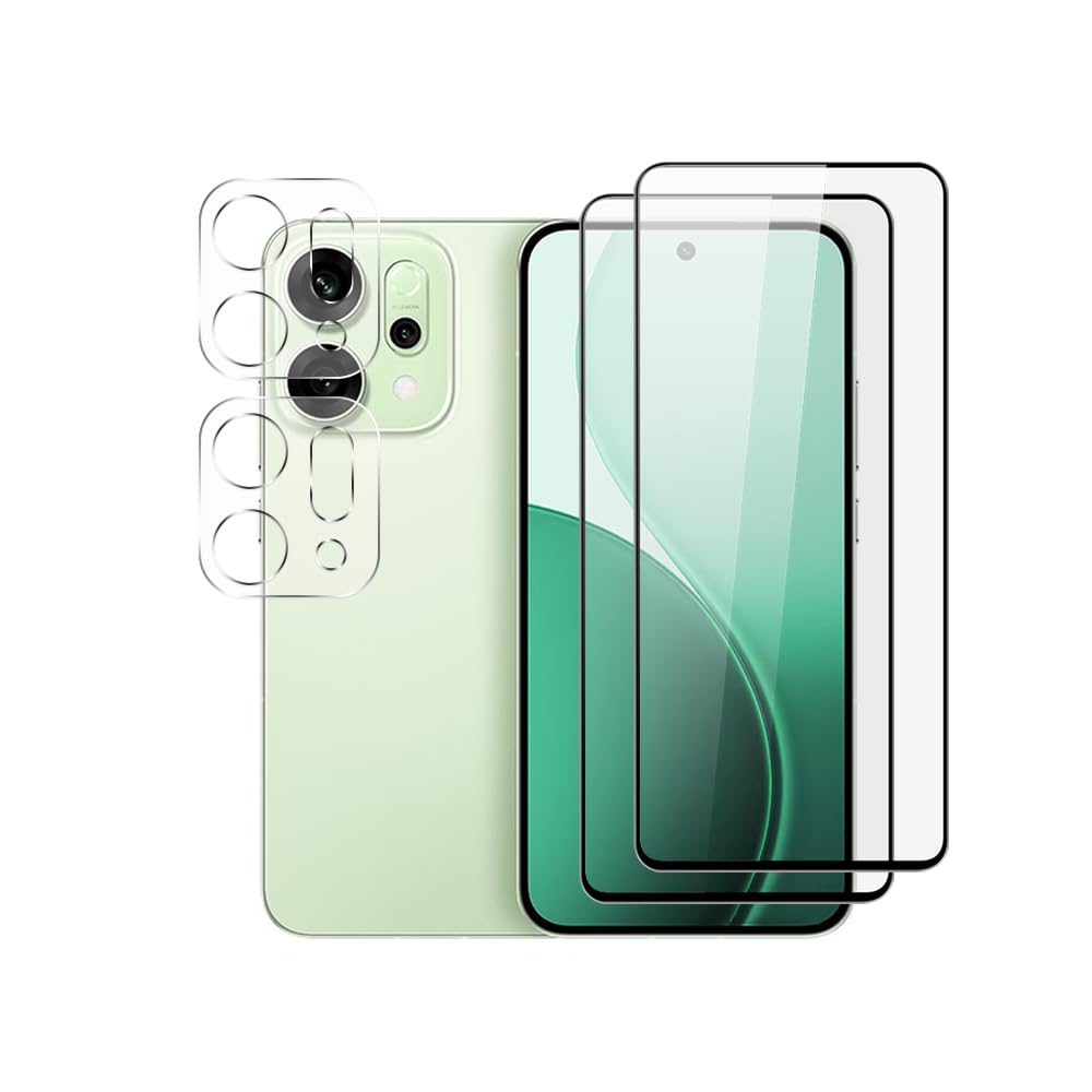 Yenwen Gehard Glas Voor OPPO Reno 14 5G – 2x Display + 2x Camerabeschermer, 9H Hardheid, Bubbelvrij