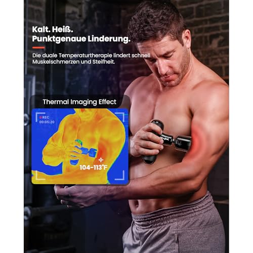 Mini Massagepistole mit Wärme und Kälte, Bob and Brad Q2 Pro Taschengroße Massage Gun für tiefe Gewebemassage, Ultraleiser Percussion Muskel Massagegerät mit Tragetasche zur Muskelentspannung 3