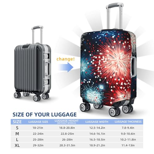 Cute Funny Fireworks Travel Luggage Cover for Suitcase Anti-Scratch Fashion Suitcase Protector Washable Elastic Baggage Covers Fits 18-21 Inch Luggage for Travel Beach Holiday3