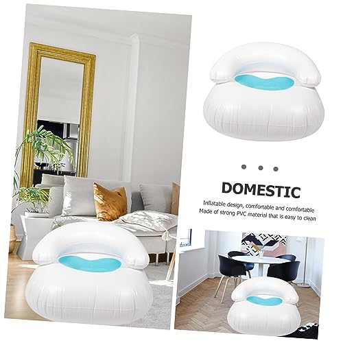 Asiento inflable portátil para aliviar la espalda sofá de PVC cómodo azul 7