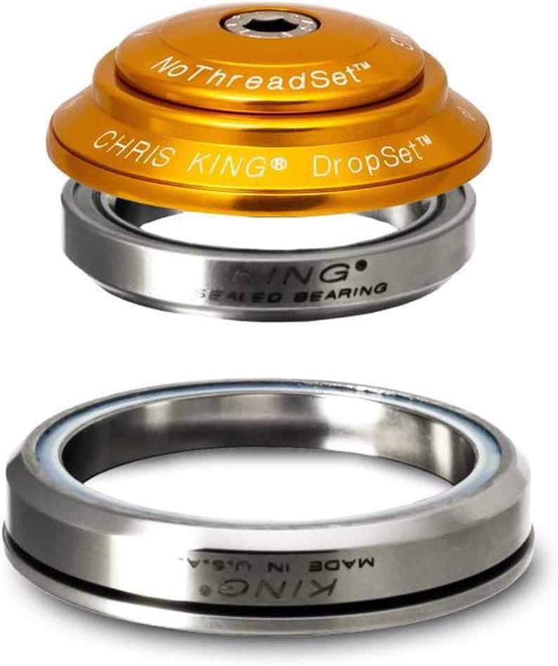 Chris King DropSet 2 Headset Tapered GripLock 1 1/8-1.5 Inch IS42/28.6 IS52/40 45 x 45° Gold