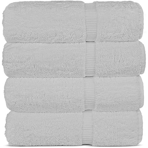 Chakir Turkish Linens Hotel & Spa Quality, Highly Absorbent Towel Set (Bath Towel - Set of 4, White) Cover