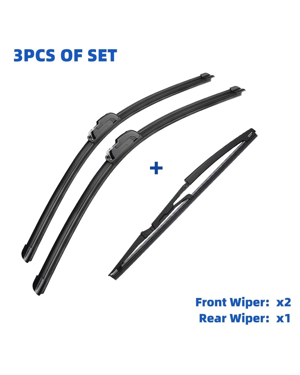 Tergicristalli Auto per Fiat Panda (2003-2012) - Set di 3 Spazzole (Anteriore + Posteriore) - Alta Visibilità e Silenziosità - Dimensioni 22"/16"/13" - Facile Installazione
