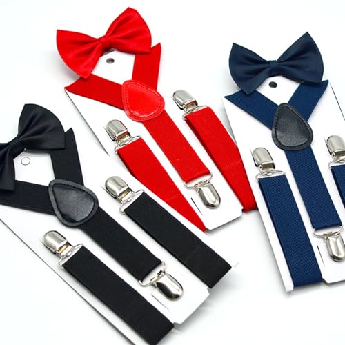 2pcs Fashionable Kids Suspenders Adjustable Elastic Band Work Suspenders Belt for Weddings and Parties3