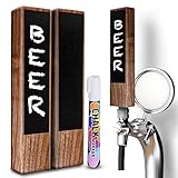 Silginnes Beer Tap Handles - Beer Tap - Pack of 2 - Chalkboard Included - Pen Included - Chalkboard Tap Handle - 1919 Tap Handle - Cool Beer Taps Handles - Brown Chalkboard Beer Tap Handle