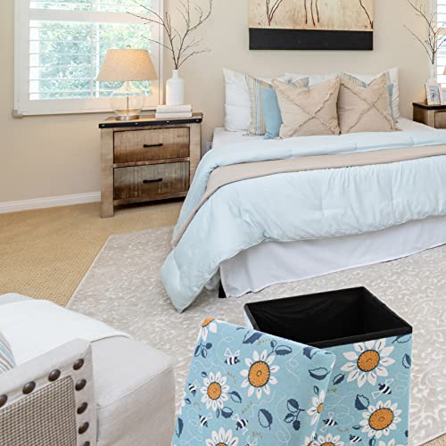 Cabilock Armazenamento Otomano Dobrável Otomano Com Tampa para Bancos para Pés Otomano Apoio de Apoi