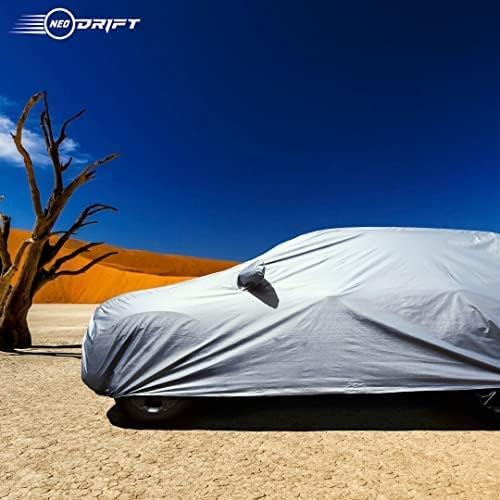 Image of NEODRIFT 'SilverTech' Car Cover for Maruti Alto K10 (100% Water-Resistant, All Weather Protection, Tailored Fit, Multi-Layered & Breathable Fabric) (Colour: Silver) (Model: 2020-2025)