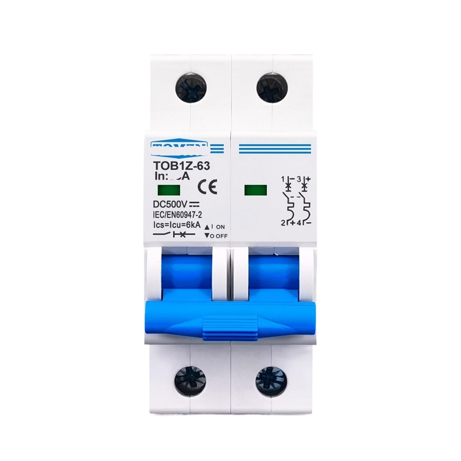 Mini disjoncteur 2P DC 500V évitez les surcharges de votre onduleur 16a 6KA