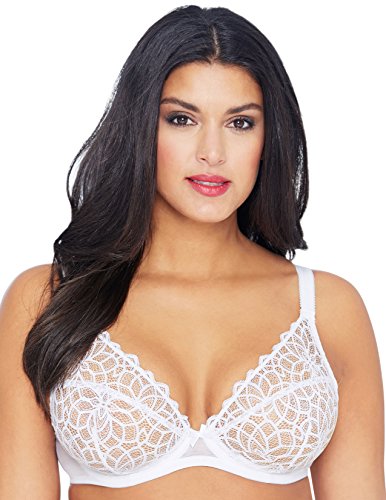 Glamorise Women's Plus-Size Full Figure Sexy Stretch Lace Wonderwire Bra #9850 Bra, White, 34C Glamorise Women's Plus-Size Full Figure Sexy Stretch Lace Wonderwire Bra #9850 Bra, White, 34C