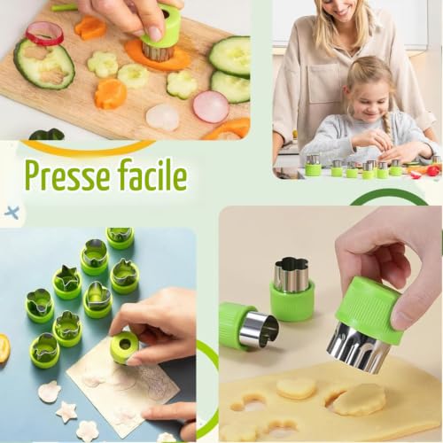 Emporte-Piece en Acier Inoxydable, 12 Pièces, Forme de Cœur, Étoile, Animaux, Poignée de Protection pour Enfants, pour légumes, Fruits, Biscuits, Pâtisseries Salade, Accessoires Cuisine Créatifs – vue 5