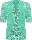LOTMART Damen Strick-Bolero, gehäkelt, Cardigan