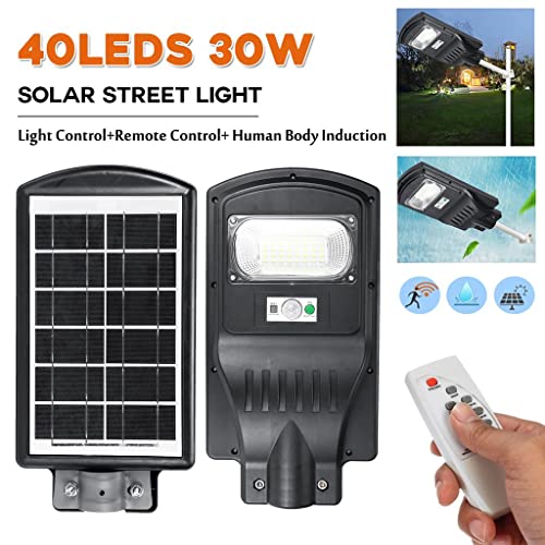 Image of Solar Street Light All in One IP65 Water Resistent Weather Resistent Remote Control Auto ON /Off Motion Sensor Street Light (30W Single Window, 1)