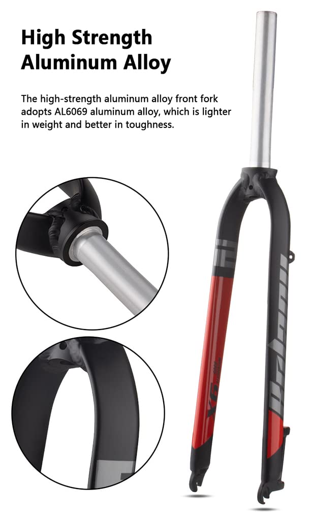 Rigida MTB Forcella Anteriore 1-1/8"26/27.5/29" in Tubo Dritto Superleggero Forcella Anteriore 28.6mm Threadless Freno A Disco Rigido MTB Forcella