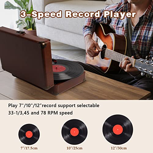 Tourne Disque Vinyle, VOKSUN Vintage Tourne Disque Bluetooth avec 33/45/78 RPM, 2 Haut Parleurs Intégrés, Enregistrement… - Les Beatles, Paul McCartney, John Lennon, RIngo Starr, George Harrison Tourne Disque Vinyle, VOKSUN Vintage Tourne Disque Bluetooth avec 33/45/78 RPM, 2 Haut Parleurs Intégrés, Enregistrement… – Image 4