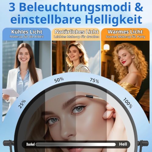 FUNTOUCH Kosmetikspiegel mit 1X/30X Vergrößerung, 5000mAh Wiederaufladbar – Ansicht 5