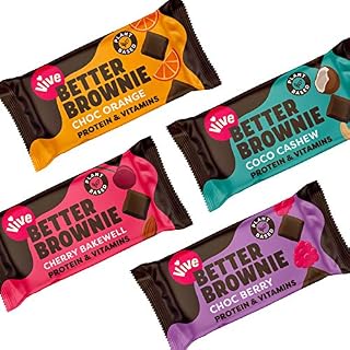 Vive Better Brownie, Low Calorie Chocolate Treat, Healthy Vegan Snacks with Protein & Immunity Vitamins