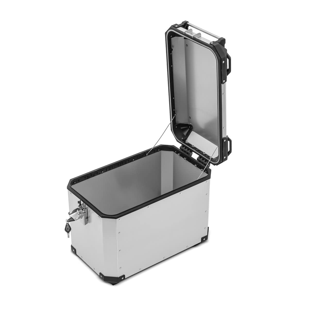 Maleta Lateral Aluminio Moto Bagtecs QP48 Plata 48 litros