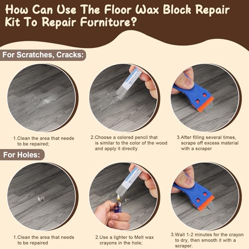 Möbelreparatur Wachsmalstifte,Weichwachskittstangen,Laminat Reparaturset Möbel Reparatur Set zum Auffüllen Reparieren von Kratzern und Löchern auf Möbeln,anderen Holzoberflächen (8 Versch Grauserie)