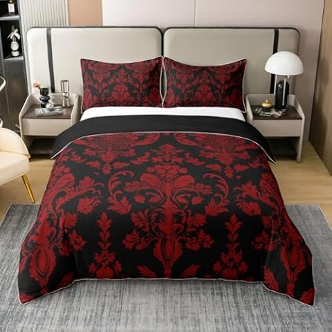 Feelyou Jacquard Damask Bedding Set Cover