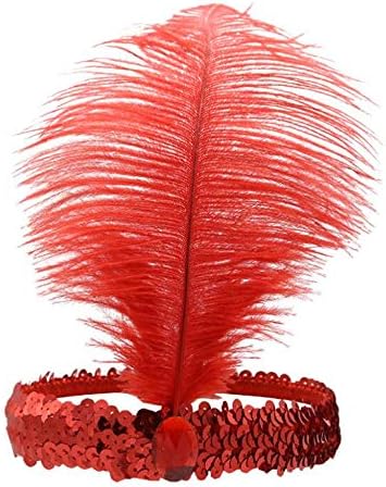 1920s Flapper Headpiece Sequins Feather Headpiece Women Vintage Rhinestones 1920s Carnival Party Accessory 10pcs (Multi-color) - Image 4