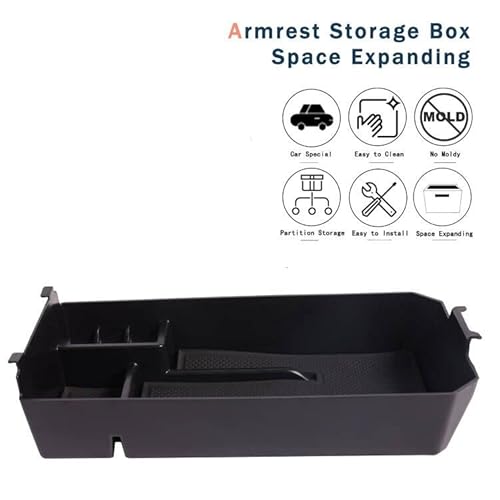 Aufbewahrungsbox Organizer Mittelkonsole Kompatibel mit Armlehne C Klasse W205 2015-2024 and GLC Klasse W253 2016-2024 & EQC CN293 2019-2023
