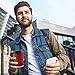 NYHI Red Disposable Paper Cups with Black Lids and Straws 8oz Set of 100