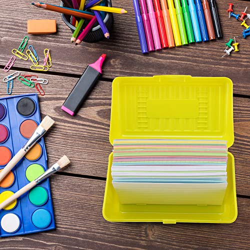 Index Card Holder 3 x 5 inch - Recipe Card Box Plastic Storage Organizer for Filling 350 to 400 Notecards, Addresses & Recipes - 4 Colors (3 x 5 inch)
