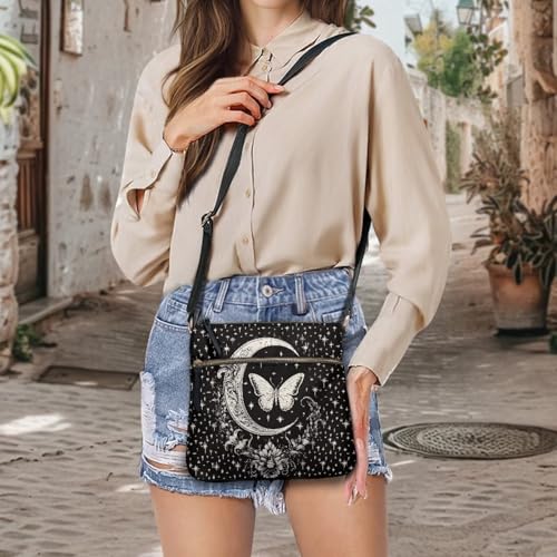 Image of Leather Purses for Women, Leather Hobo Bags for Women Travel Sling Purse Triple Zippered Pockets Shoulder Bag