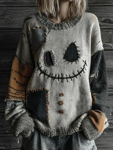 Blusa De Cárdigan Con Estampado De Halloween Informal De Manga Larga Para Mujer Pompotops Qwe20885