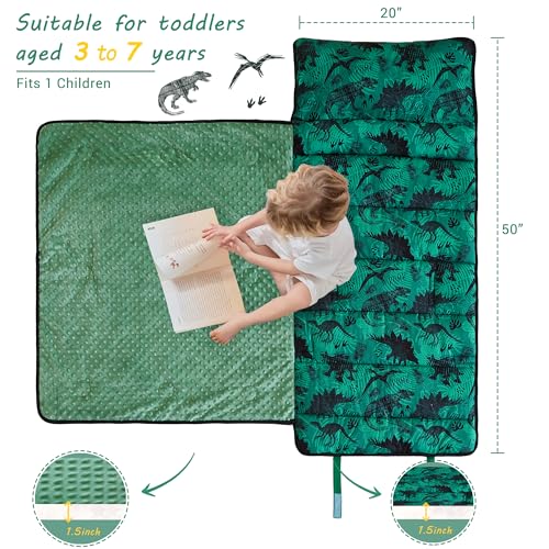 Image of Lasoftan Toddler Nap Mat with Pillow and Blanket, Extra Large Rolled Napping Mats,Slumber Bags for Boys Girls,Kids Sleeping Bag for Daycare, Preschool Travel Camping