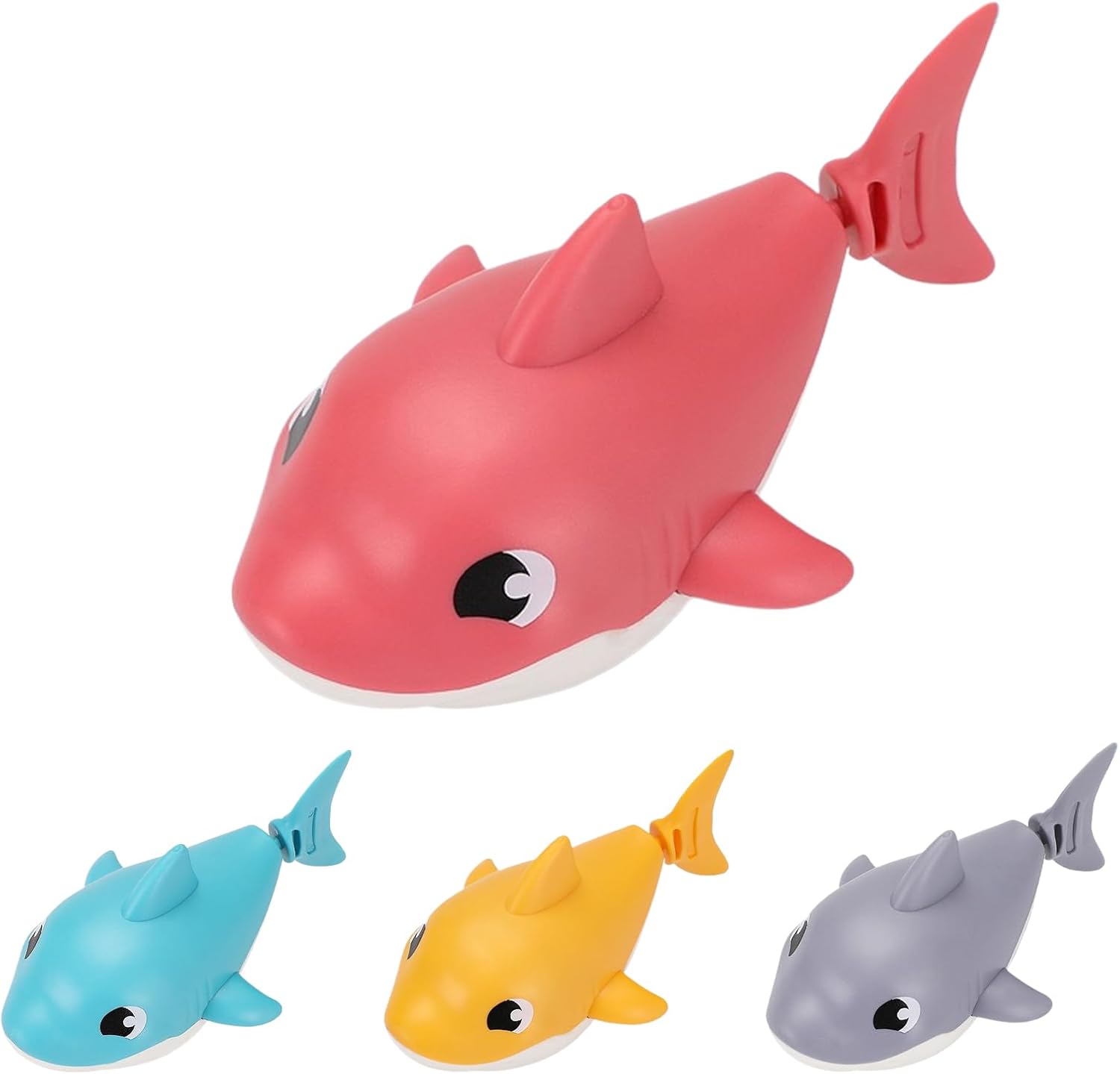 Bath Toys - Wind Up Shark Water Animal, Floating Cute Bathtub Playmate with Smooth Rounded Edges Bright Color Design Easy Twist Mechanism, Encourages Sensory Fun, Ideal for Shower Pool Bath Ti