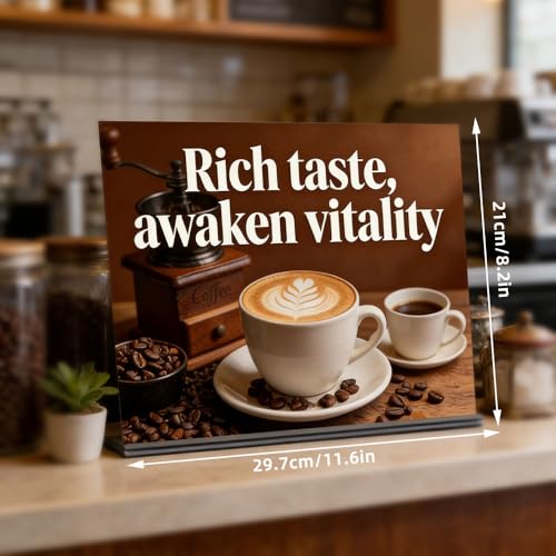 suaywo 5 Stück Acryl Tischaufsteller A4 Querformat mit Sockelboden Acryl Aufsteller A4 Menükartenhalter für Theken, Restaurants, Werbedisplays und Geschäfte - 21 x 29,7 cm