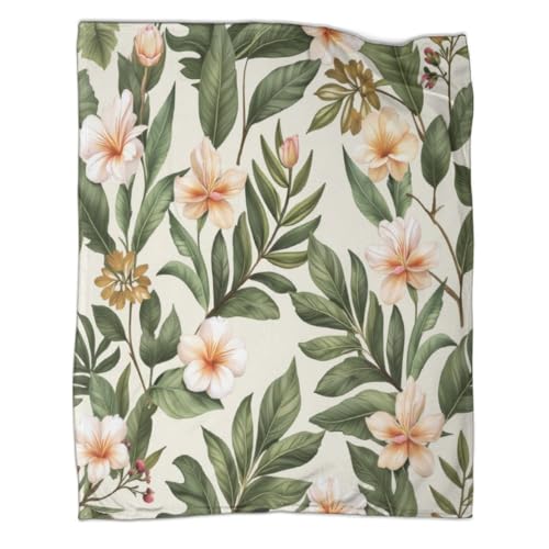 Couverture fleurs tropicales anti frissons plaid doux canapé lit - 2