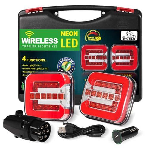Feux led magnétique sans fil remorque wifi kit éclairage arrière homologué