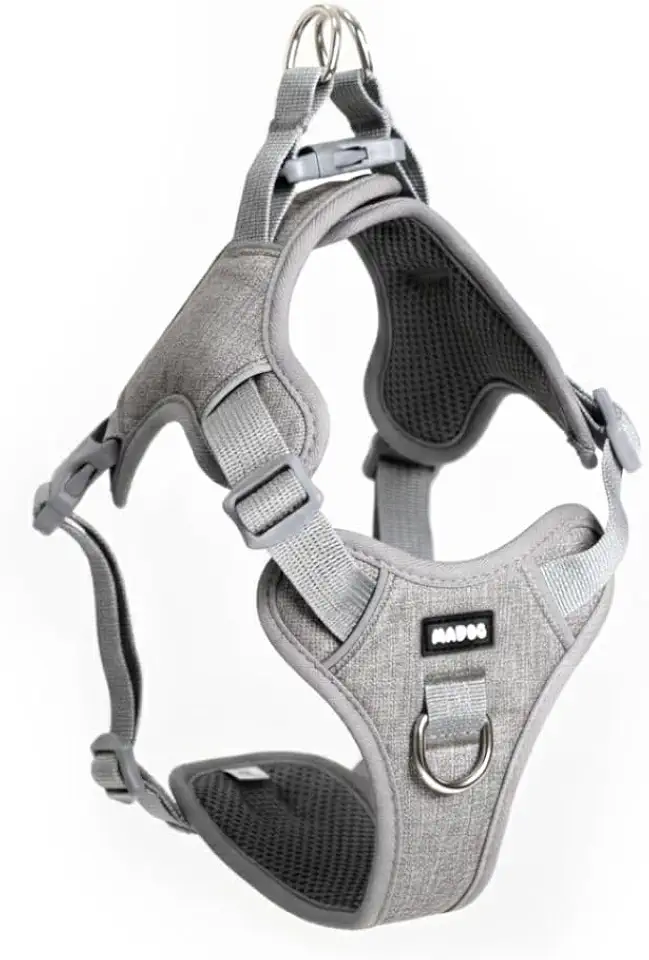 Coleira Peitoral Antipuxão para Cachorro MADOG Comfort (P, Cinza)
